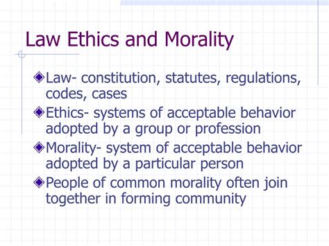 PPT - Law Ethics and Morality PowerPoint Presentation, free download - ID:1322394