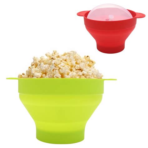 Microwave Popcorn Popper Collapsible Silicone Bowl BPA Free With Lid and Handles-in Bowls from ...