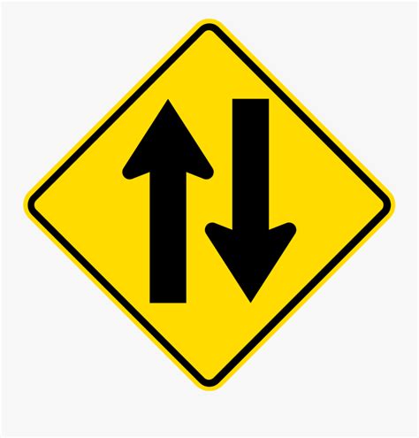 2 Arrows Road Sign , Free Transparent Clipart - ClipartKey