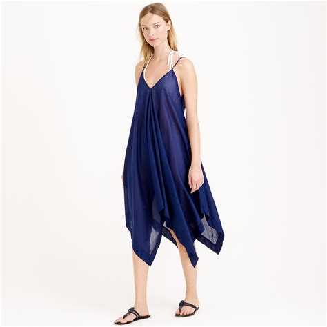 Lyst - J.Crew Crinkled Handkerchief Dress in Blue