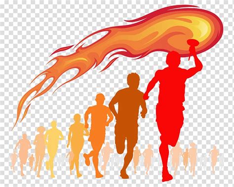 Running man silhouette, Torch Flame Fire , Olympic torch transparent ...