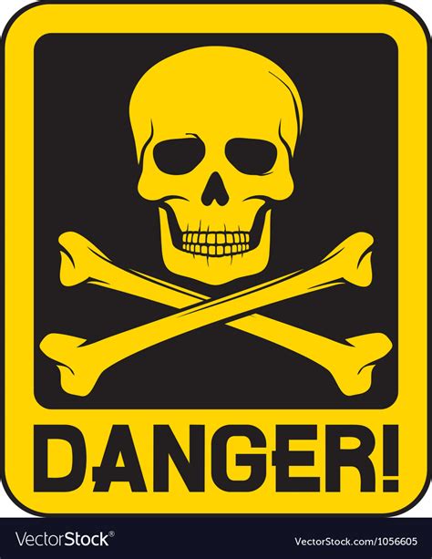 Skull danger sign Royalty Free Vector Image - VectorStock