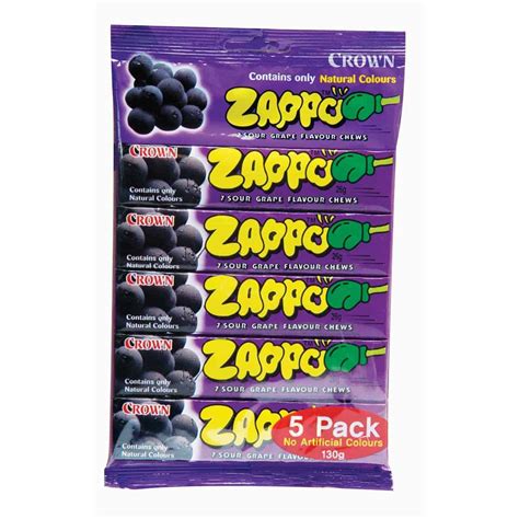 Zappo Fruit Chews Grape 5-Pack - The Australian Food Shop