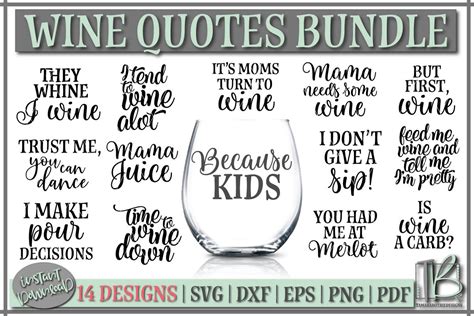 Wine Bundle SVG, Wine Quotes SVG, Wine SVG Files