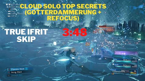 FF7 Remake Cloud Solo Top Secrets 3:48 True Ifrit Skip (Gotterdammerung ...