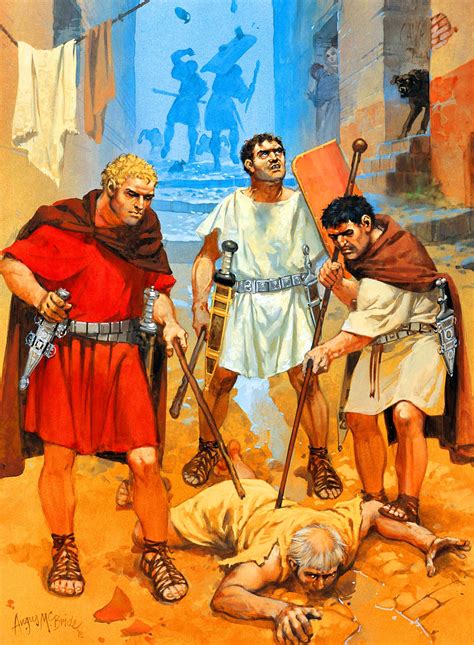 Legionary press-gang in Ostia, port of Rome, 6–9 A.D. - art by Angus McBride Panzer Iv, Roman ...