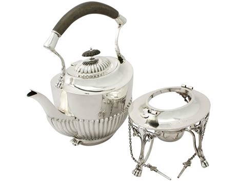 Sterling Silver Spirit Tea Kettle in Queen Anne Style, Antique ...