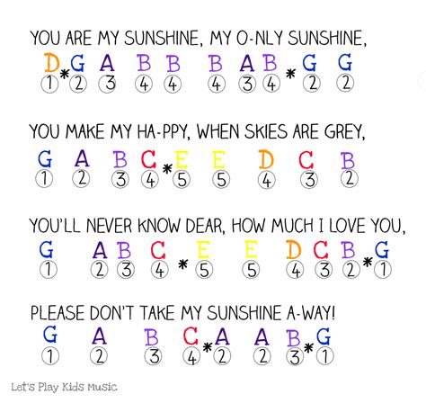 You Are My Sunshine - Easy Piano Notes - Let's Play Music