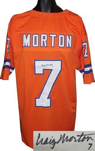 Craig Morton Autographed Signed Orange Custom Throwback Stitched Pro ...