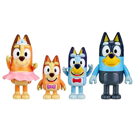 Buy BLUEY"The Show" 4-Pack 2.5-3 inch Official Bluey, Bingo, Chilli ...