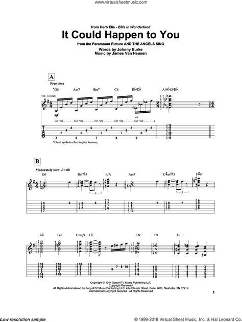 It Could Happen To You sheet music for electric guitar (transcription)