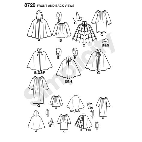 Cape Sewing Pattern Simplicity Pattern 8729 Childs Cape Costumes - figswoodfiredbistro.com