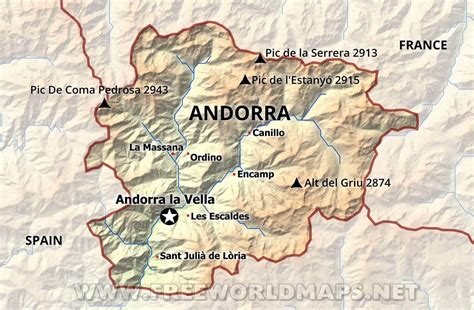 Andorra Fluss Karte