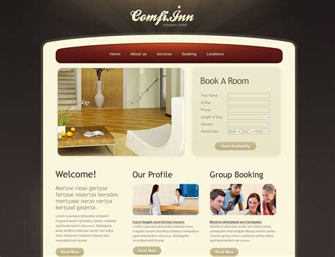 Hotels PSD Template #57101 - TemplateMonster