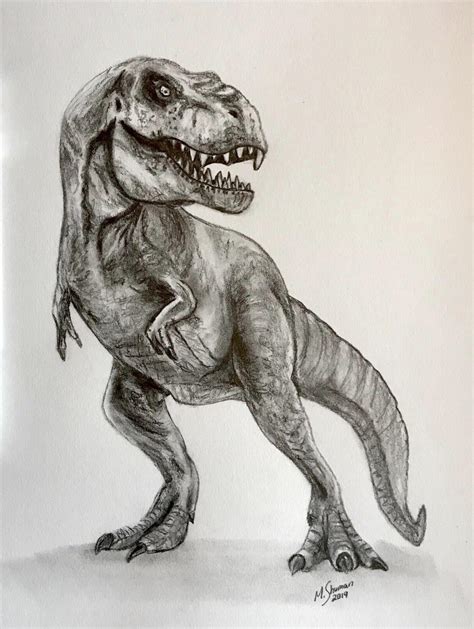 Tyrannosaurus Rex, Me, Pencil, 2019 : r/Art