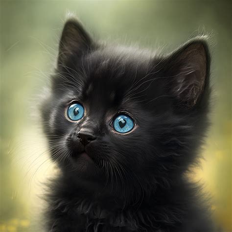 Black Cat With Blue Eyes