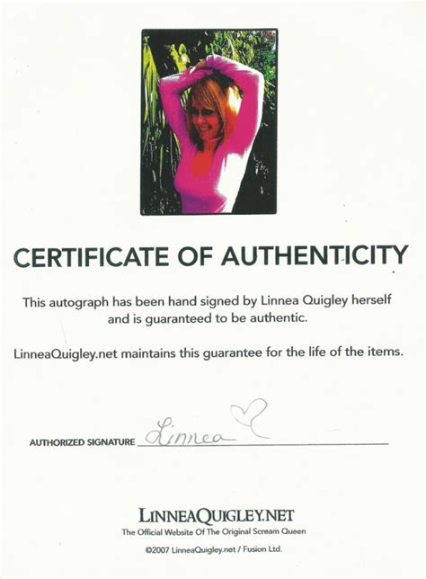 Signed Linnea Quigley Photo