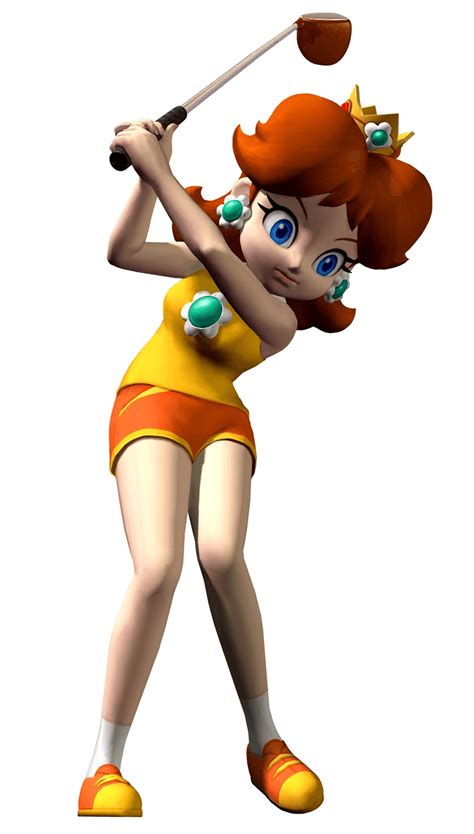 #Daisy playing #Golf from the official art set for #MarioGolf Toadstool Tour for #Gamecube. # ...