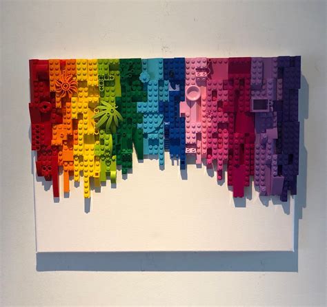 Brick Block Mosaic Wall Art Rainbow Effect - Etsy in 2023 | Lego wall ...