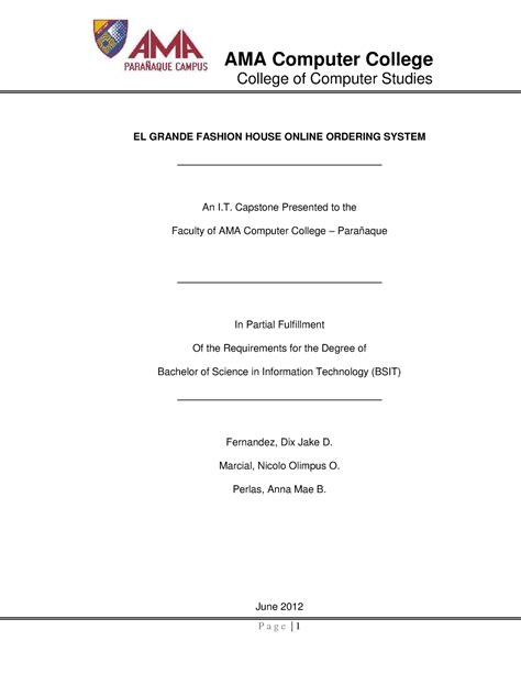 AMA Computer College AMA Computer Colleg - College of Computer Studies ...