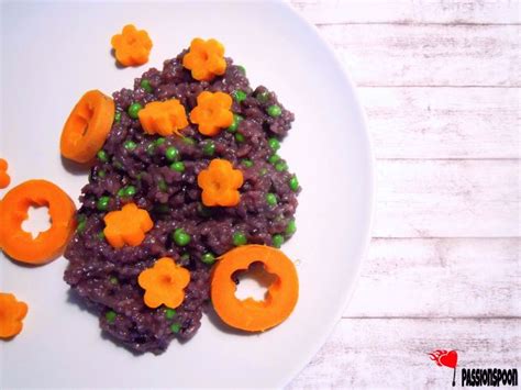 Purple rice; with peas and carrots - PassionSpoon recipes