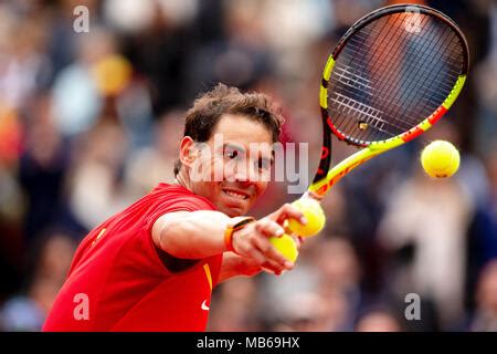 Spanish tennis player Rafael Nadal takes part in a training session for the Shanghai Rolex ...