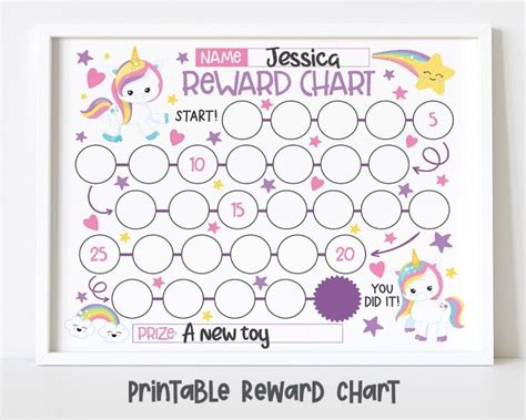 Unicorn Rainbow Reward Chart for Kids Simple Kids Reward - Etsy | Reward chart kids, Sticker ...