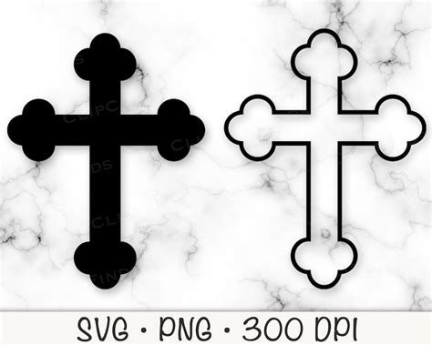 Cross and Outline SVG Vector Cut File and PNG Transparent - Etsy