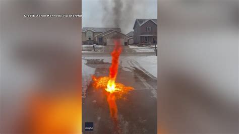 Fire whirl captured on video when meteorologist burns away ice from ...