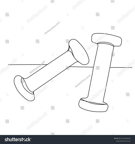 Dumbbell Outline One Line Sketch Vector Stock Vector (Royalty Free ...