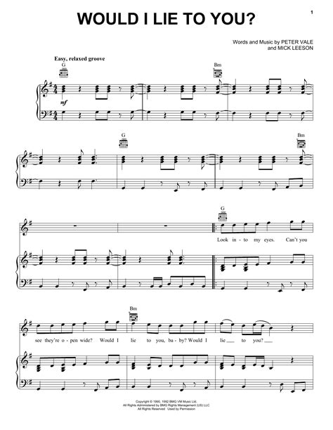 Would I Lie To You? | Sheet Music Direct