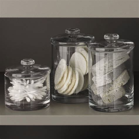 Glass Storage Jars for the bathroom... | Glass storage containers, Glass storage, Glass storage jars