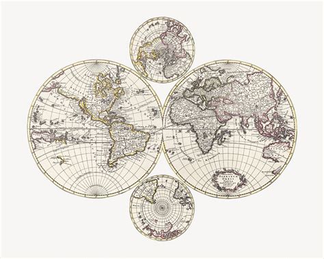 Vintage world map illustration, artwork | Premium Photo - rawpixel