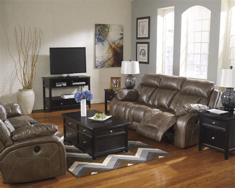 Ashley Furniture Loral - Sable Reclining Living Room Group - Ahfa inside Ashley Furniture ...