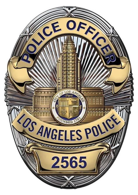 Los Angeles (Police Officer) Badge all Metal Sign with your Badge Number added. | Police badge ...