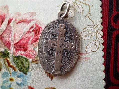 Vintage Religious Medals: Vintage Saint Benedict Exorcism Medal Warding Off Evil