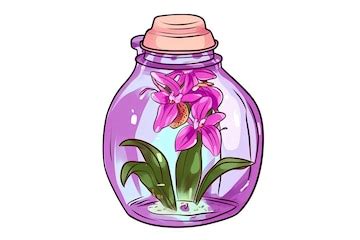 Premium Photo | Cartoonish icon of a flower in a vase on a white background Illustration of a ...