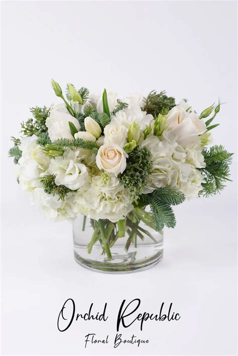 Winter White in 2020 | White flower arrangements, Rose flower arrangements, Artificial flower ...