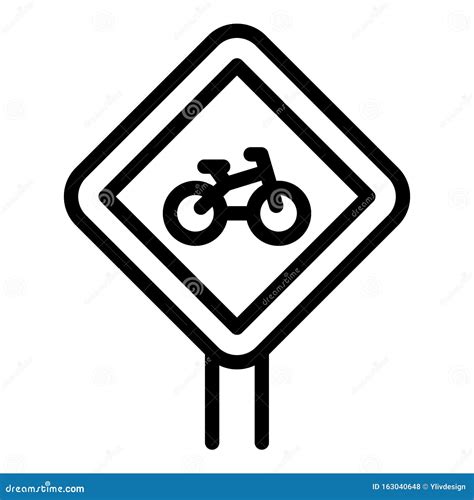 Bike Sign Road Icon, Outline Style Stock Vector - Illustration of speed ...