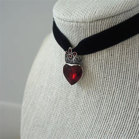 Heart Choker Necklace Black Velvet Choker Velvet Choker With - Etsy