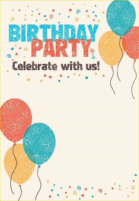 Birthday Party Invitations for Kids Free Templates Of Free Printable Celebrate with Us ...