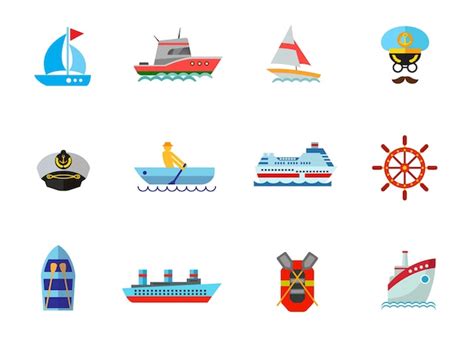 Free Vector | Cruise icon set