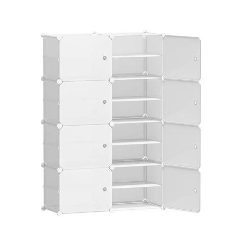 Artiss White Cube Shoe Cabinet - White - Spacious Living