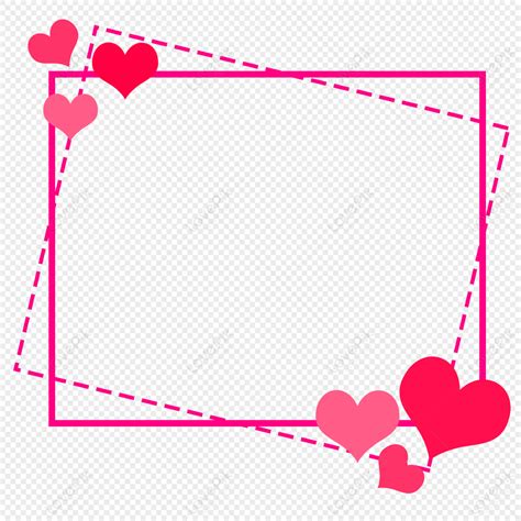 Love Border, Heart Pink, Dark Lines, Frame Pink PNG White Transparent And Clipart Image For Free ...