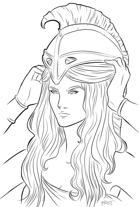 Athena Lineart by Art-Eli on DeviantArt