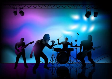 Rock Band Performance stock vector. Image of band, backlit - 7679623