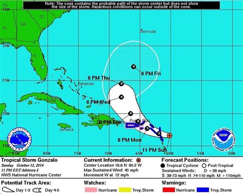 Tropical Storm Gonzalo 2014 on path to pass near Puerto Rico, Virgin Islands - al.com