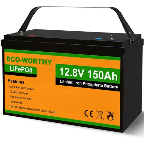 Buy ECO-WORTHY 12V 150AH Lithium Battery, Rechargeable LiFePO4 Lithium Ion Phosphate Deep Cycle ...