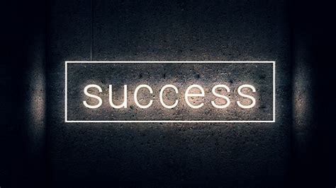 Success Wallpaper 4K, Neon light, Dark background, Wall