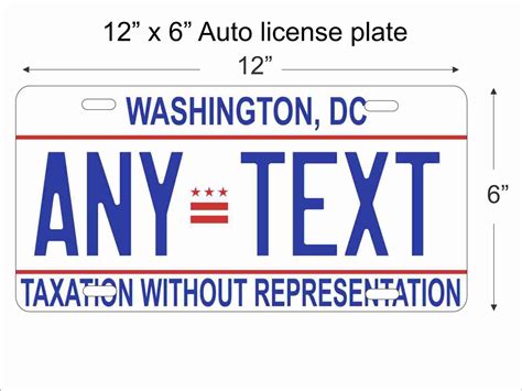 Washington DC replica License Plate personalized with your design ...